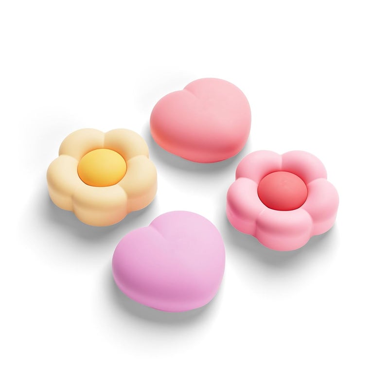 GEEKSHARE Silicone Joycon Thumb Grip Caps Compatible with Nintendo Switch 2, Soft Joystick Cover Caps for Switch 2025, 4PCS - Heart & Flower - Image 1